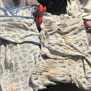 Halo Baby Sleep Sacks in Blue, Green, Orange and Gray Car Prints